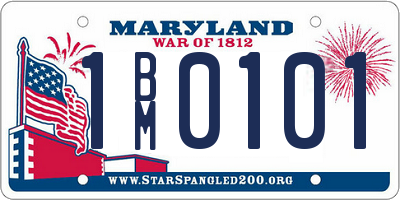 MD license plate 1BM0101