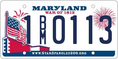 MD license plate 1BM0113