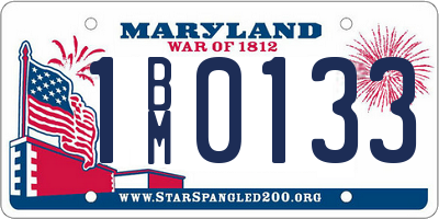 MD license plate 1BM0133