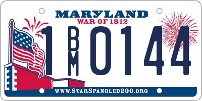 MD license plate 1BM0144