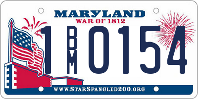 MD license plate 1BM0154