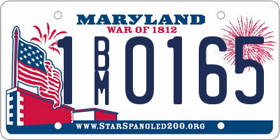 MD license plate 1BM0165