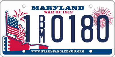 MD license plate 1BM0180