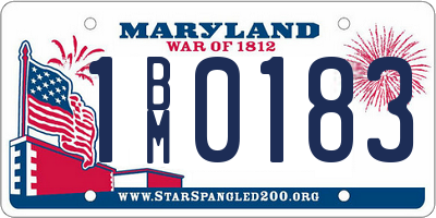 MD license plate 1BM0183