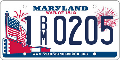 MD license plate 1BM0205
