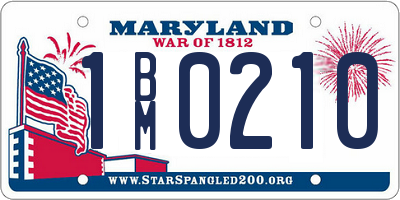 MD license plate 1BM0210