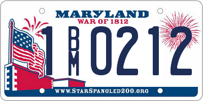 MD license plate 1BM0212