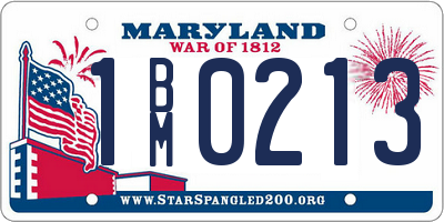 MD license plate 1BM0213