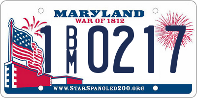 MD license plate 1BM0217