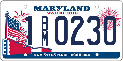 MD license plate 1BM0230