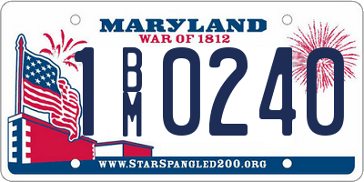 MD license plate 1BM0240
