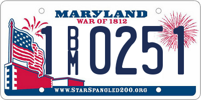 MD license plate 1BM0251