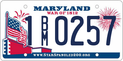 MD license plate 1BM0257