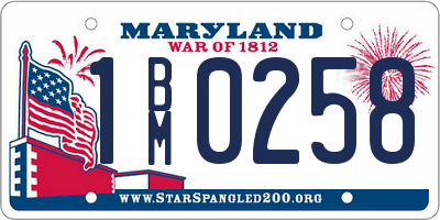 MD license plate 1BM0258