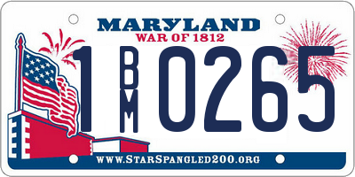 MD license plate 1BM0265
