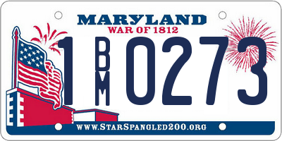MD license plate 1BM0273