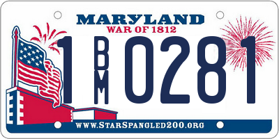 MD license plate 1BM0281