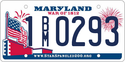 MD license plate 1BM0293