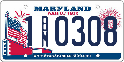 MD license plate 1BM0308