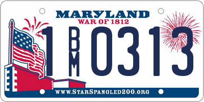 MD license plate 1BM0313