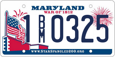 MD license plate 1BM0325