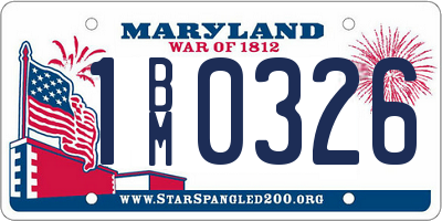 MD license plate 1BM0326