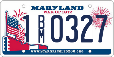 MD license plate 1BM0327