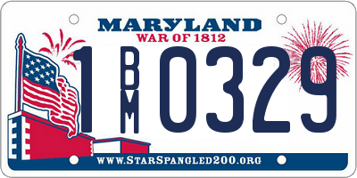 MD license plate 1BM0329