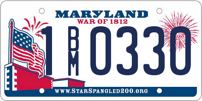 MD license plate 1BM0330