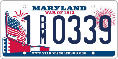 MD license plate 1BM0339