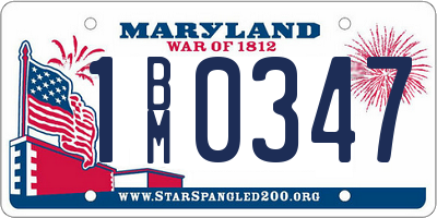 MD license plate 1BM0347