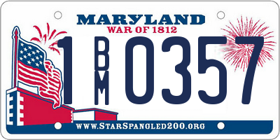 MD license plate 1BM0357