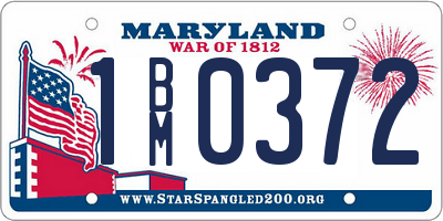 MD license plate 1BM0372
