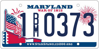 MD license plate 1BM0373