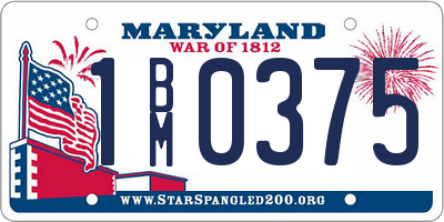 MD license plate 1BM0375