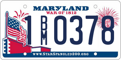 MD license plate 1BM0378
