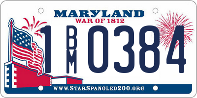 MD license plate 1BM0384