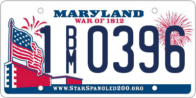 MD license plate 1BM0396