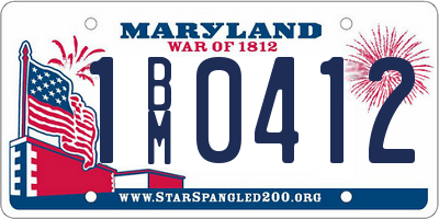 MD license plate 1BM0412
