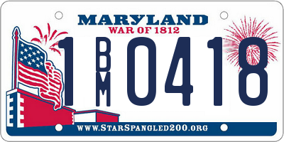MD license plate 1BM0418