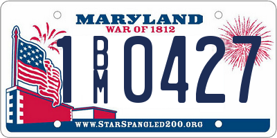 MD license plate 1BM0427