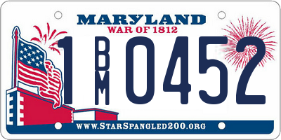 MD license plate 1BM0452