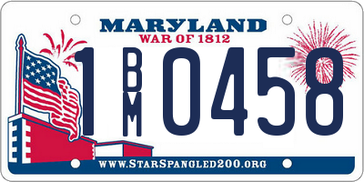 MD license plate 1BM0458
