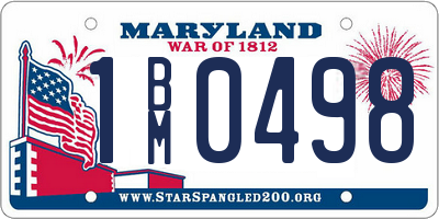 MD license plate 1BM0498