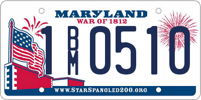 MD license plate 1BM0510