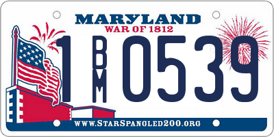 MD license plate 1BM0539