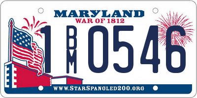 MD license plate 1BM0546