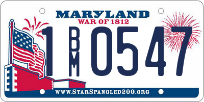 MD license plate 1BM0547