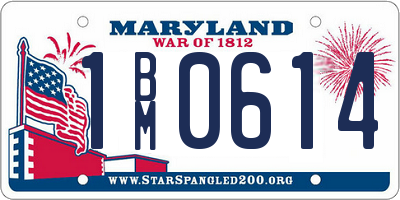 MD license plate 1BM0614