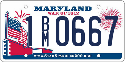 MD license plate 1BM0667